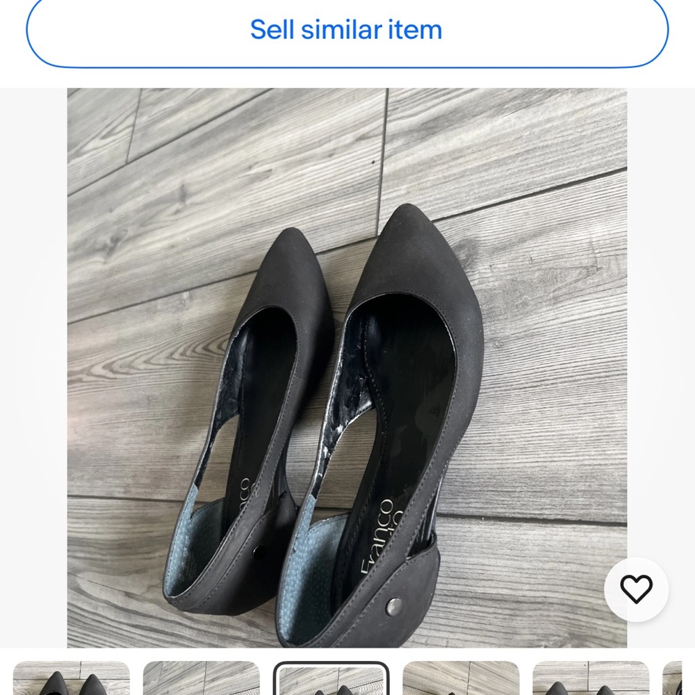 Franco Sarto Black Heeled Shoes Elegant Design.pre-owned without box.